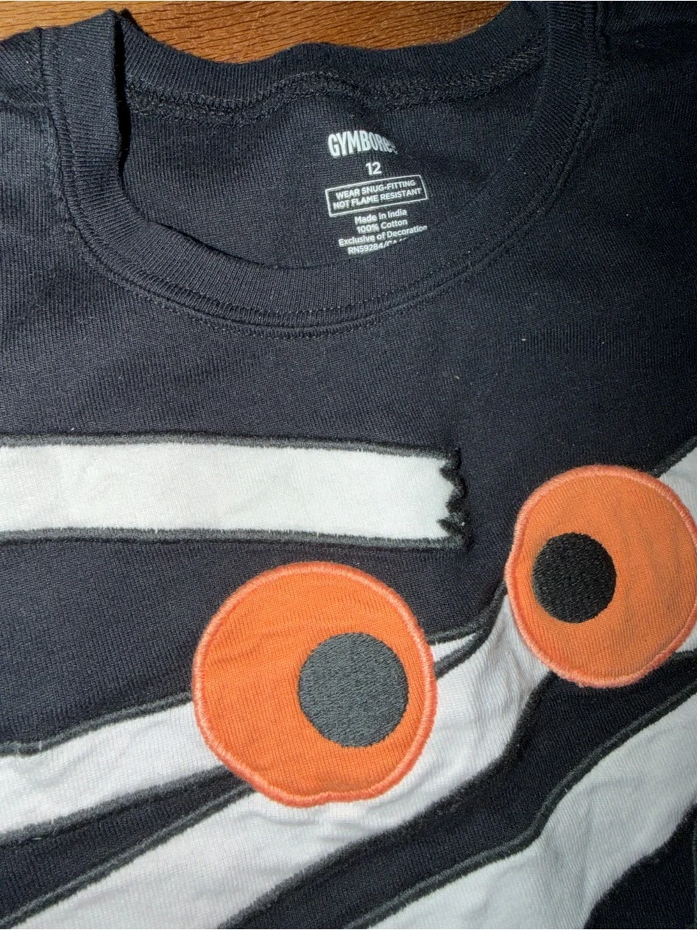 Kids Mummy Pajama Costume Set - Black and Orange